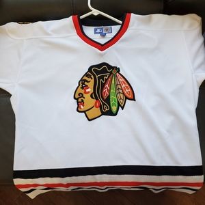 Chicago Blackhawks Vintage Starter Hockey Jersey White Retro Jerseys Size L/XL
